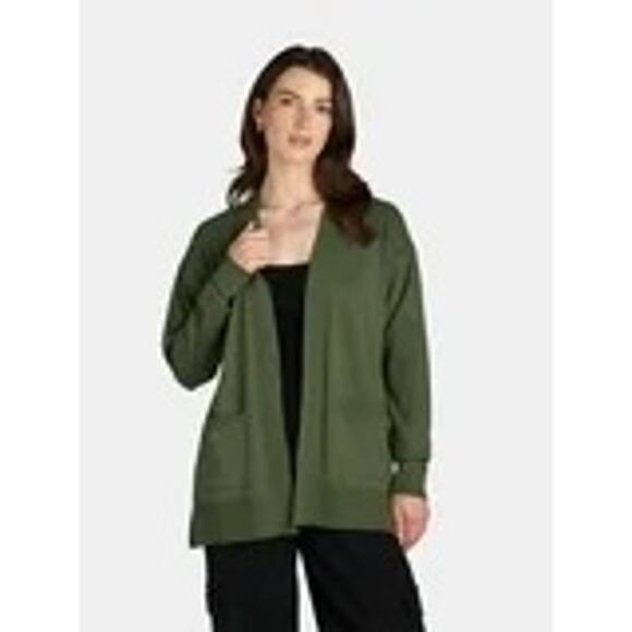 NWT Time and Tru Open Front Cardigan – Olive Green – Lightweight Everyday Layer - Picture 6 of 8